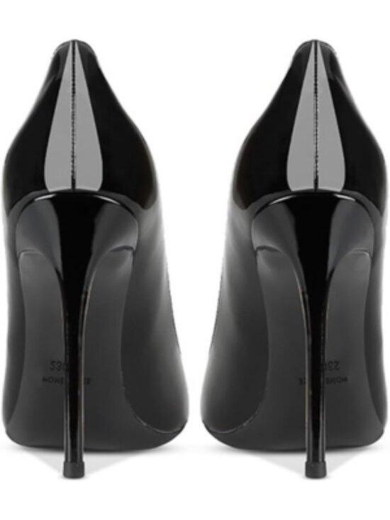 Women's Black Pointed Butterfly Decoration Shallow 3.9in Stiletto Pumps Heels - Picture 5 of 7